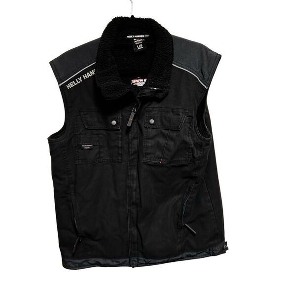 Helly Hansen Vest Mens Size Large L Black Workwear Chelsea Sherpa Lined Cordura - Picture 1 of 4